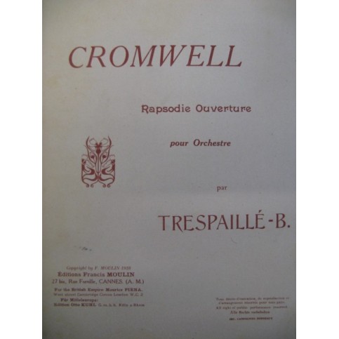TRESPAILLÉ-B. Cromwell Orchestre 1928