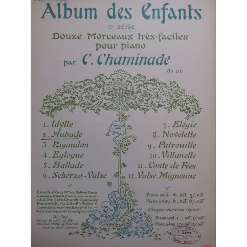 CHAMINADE Cécile Aubade op 126 Piano 4 mains 1911