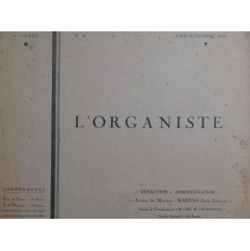 L'Organiste 4e Année No 10...