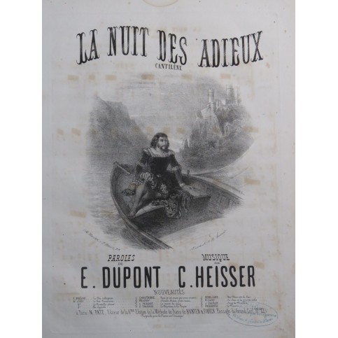 HEISSER Charles La Nuit des Adieux Chant Piano ca1850