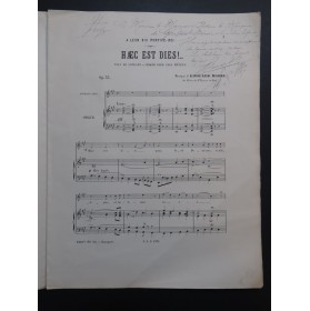 EDOUARD MARIE Haec est Dies ! Dédicace Chant Orgue 1887