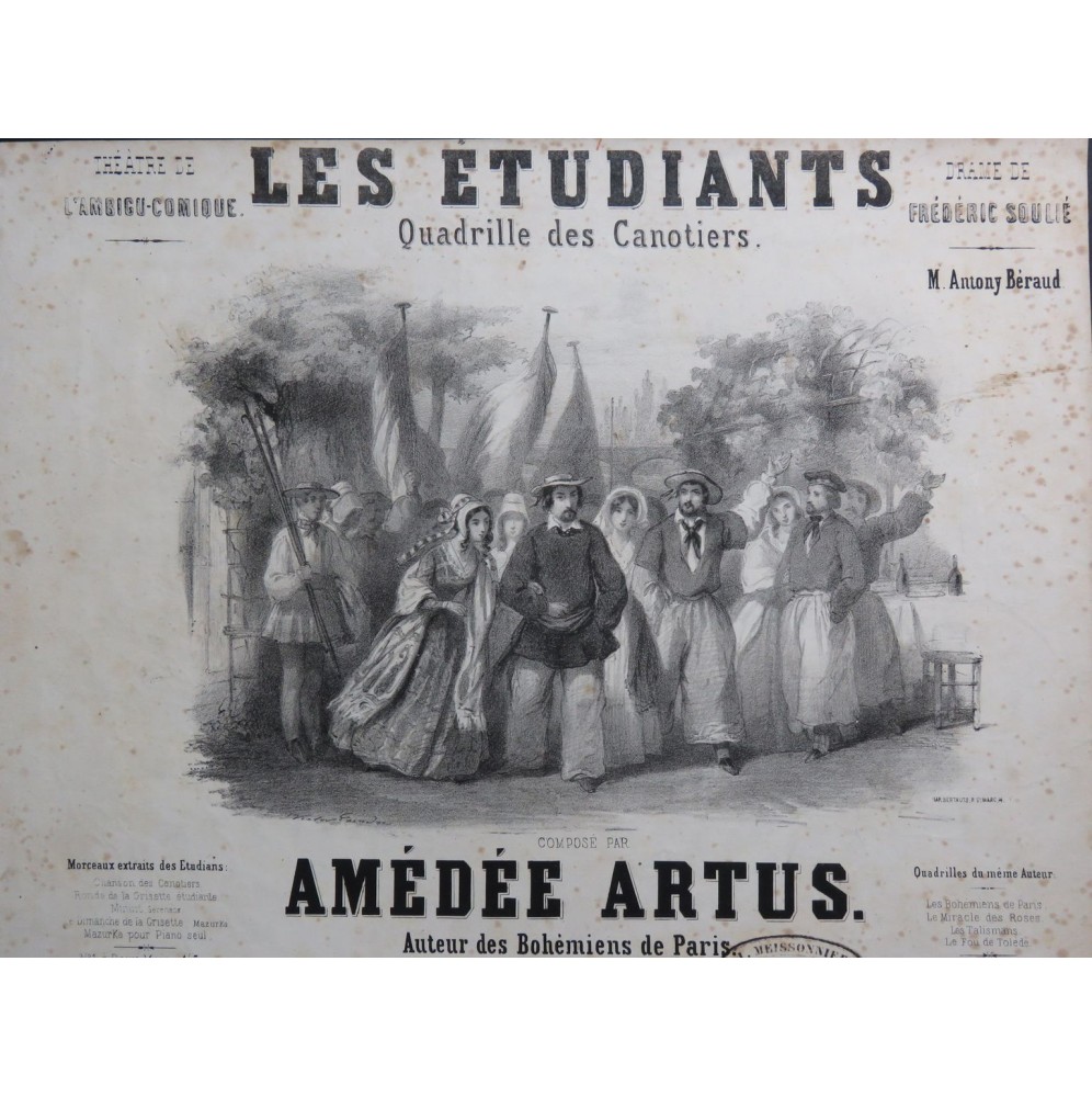 ARTUS Amédée Les Etudiants Piano ca1845