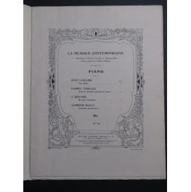 VANZANDE VERDALLE BOULNOIS MAILLY Pièces Piano 1913