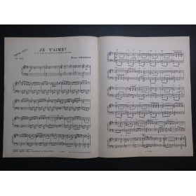 CHAGNON Pierre Je T'aime Piano 1923