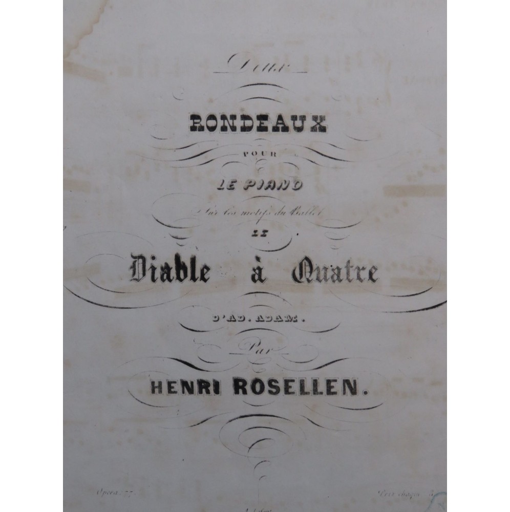 ROSELLEN Henri Rondo op 77 No 2 Piano ca1840