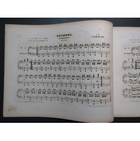 STRAUSS Isaac Pandore Quadrille Militaire Piano 4 mains ca1855
