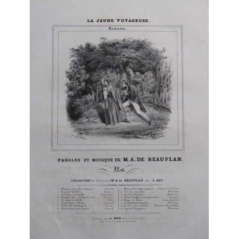 DE BEAUPLAN Amédée La Jeune Voyageuse Chant Piano ca1840