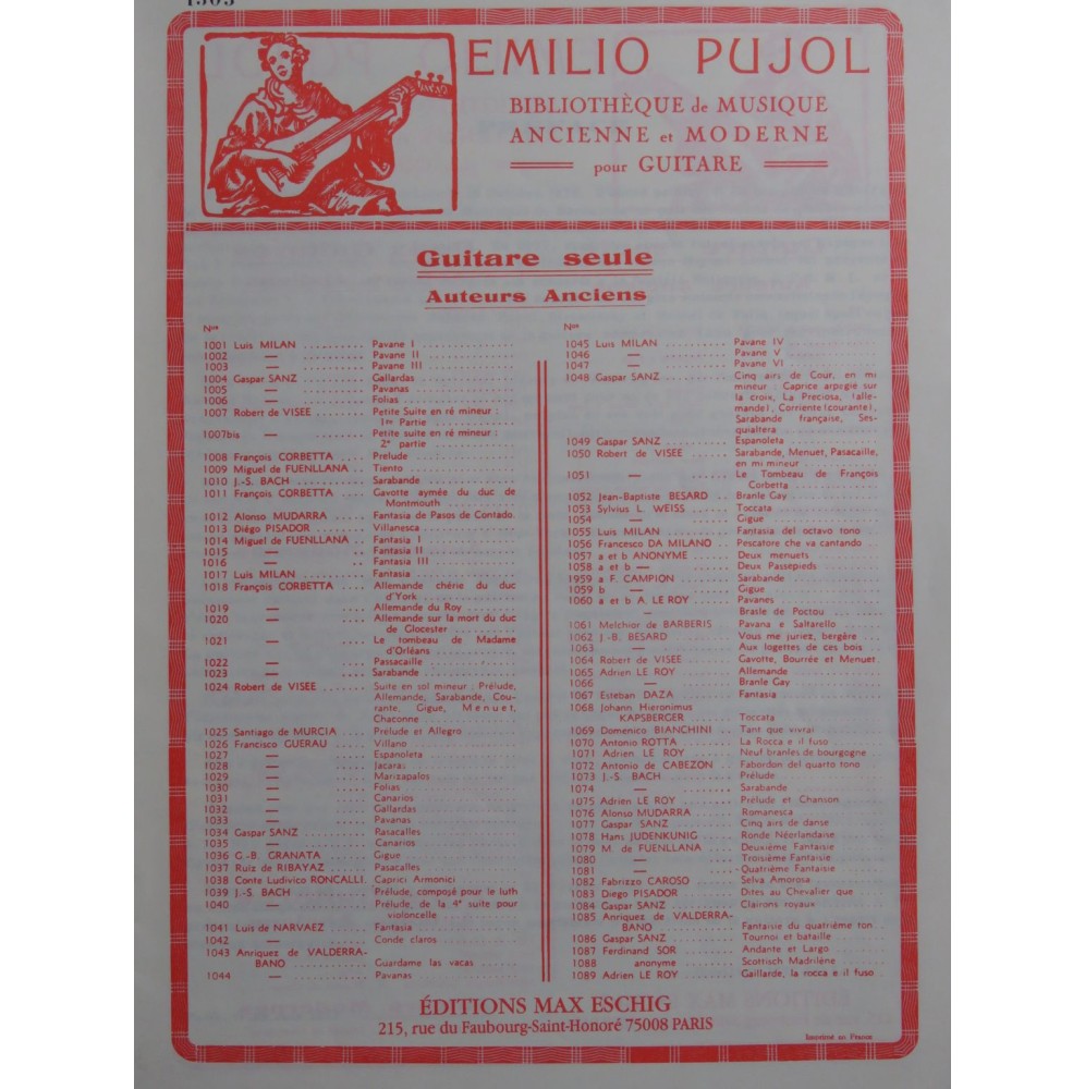 DE FALLA Manuel Nana Chant Guitare 1957