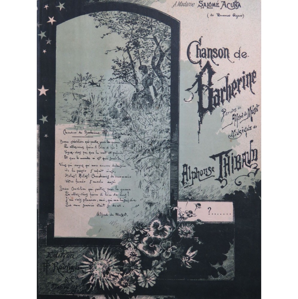 THIBAUD Alphonse Chanson de Barberine Chant Piano