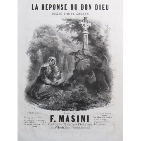 MASINI F. La Réponse du Bon Dieu Chant Piano ca1850