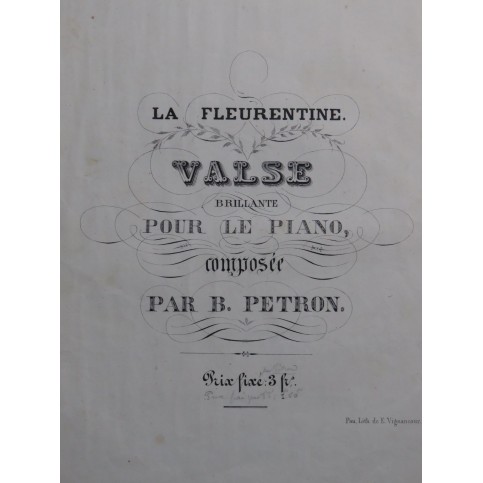 PETRON B. La Fleurentine Piano XIXe siècle
