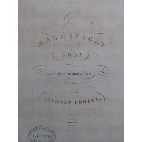 CONSUL Isidore Magnificat Chant Orgue ou Piano XIXe