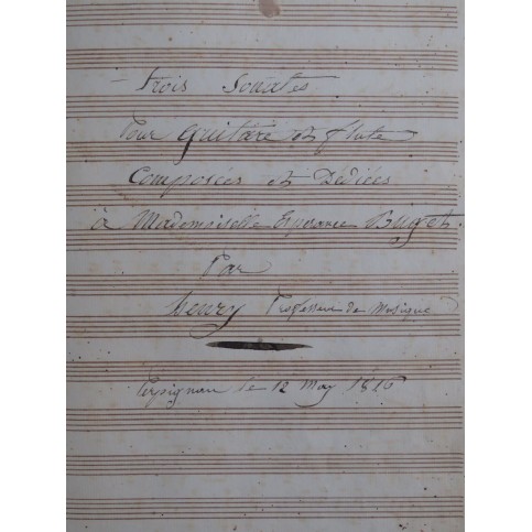 Recueil de Pièces Manuscrites pour Guitare Flûte 2 Guitares ca1815