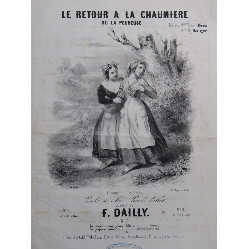 DAILLY F. Le retour à la chaumière Chant Piano ca1844