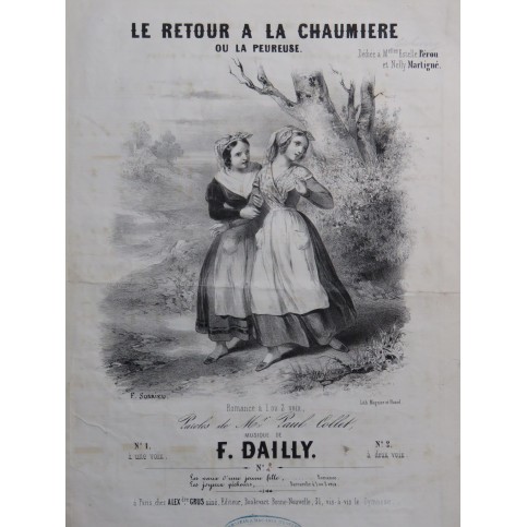 DAILLY F. Le retour à la chaumière Chant Piano ca1844