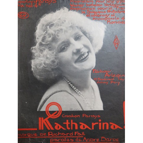 FALL Richard O Katharina ! Chant Piano 1924