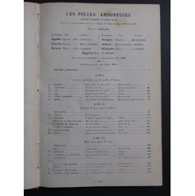 PESSARD Émile Les Folies Amoureuses Opéra Chant Piano 1891