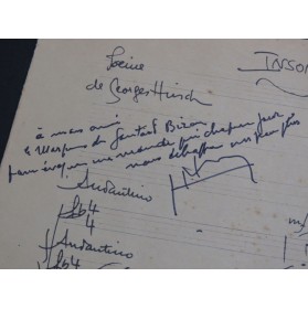 BERTHOMIEU Marc Insomnie Manuscrit Chant Piano