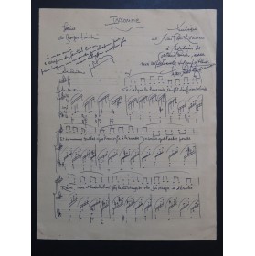 BERTHOMIEU Marc Insomnie Manuscrit Chant Piano