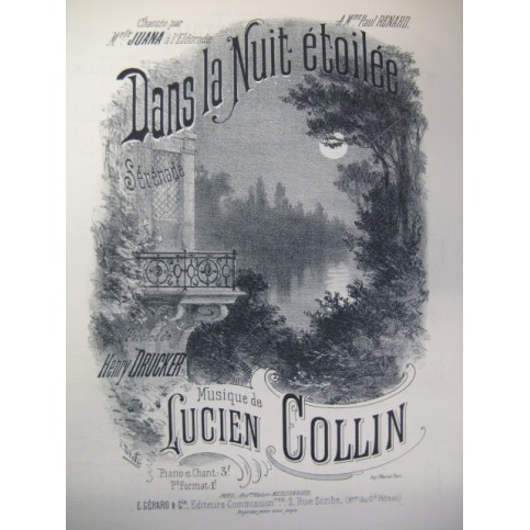 COLLIN Lucien Dans la Nuit étoilée Chant Piano XIXe
