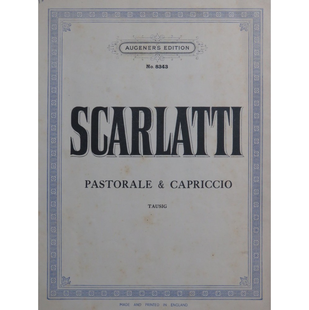 SCARLATTI Domenico Pastorale et Capriccio Piano