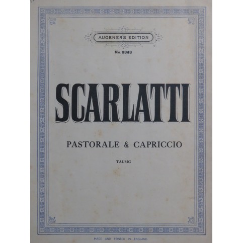 SCARLATTI Domenico Pastorale et Capriccio Piano
