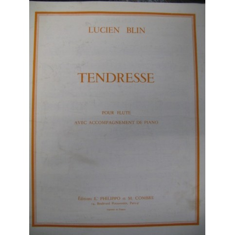 BLIN Lucien Tendresse Flute Piano