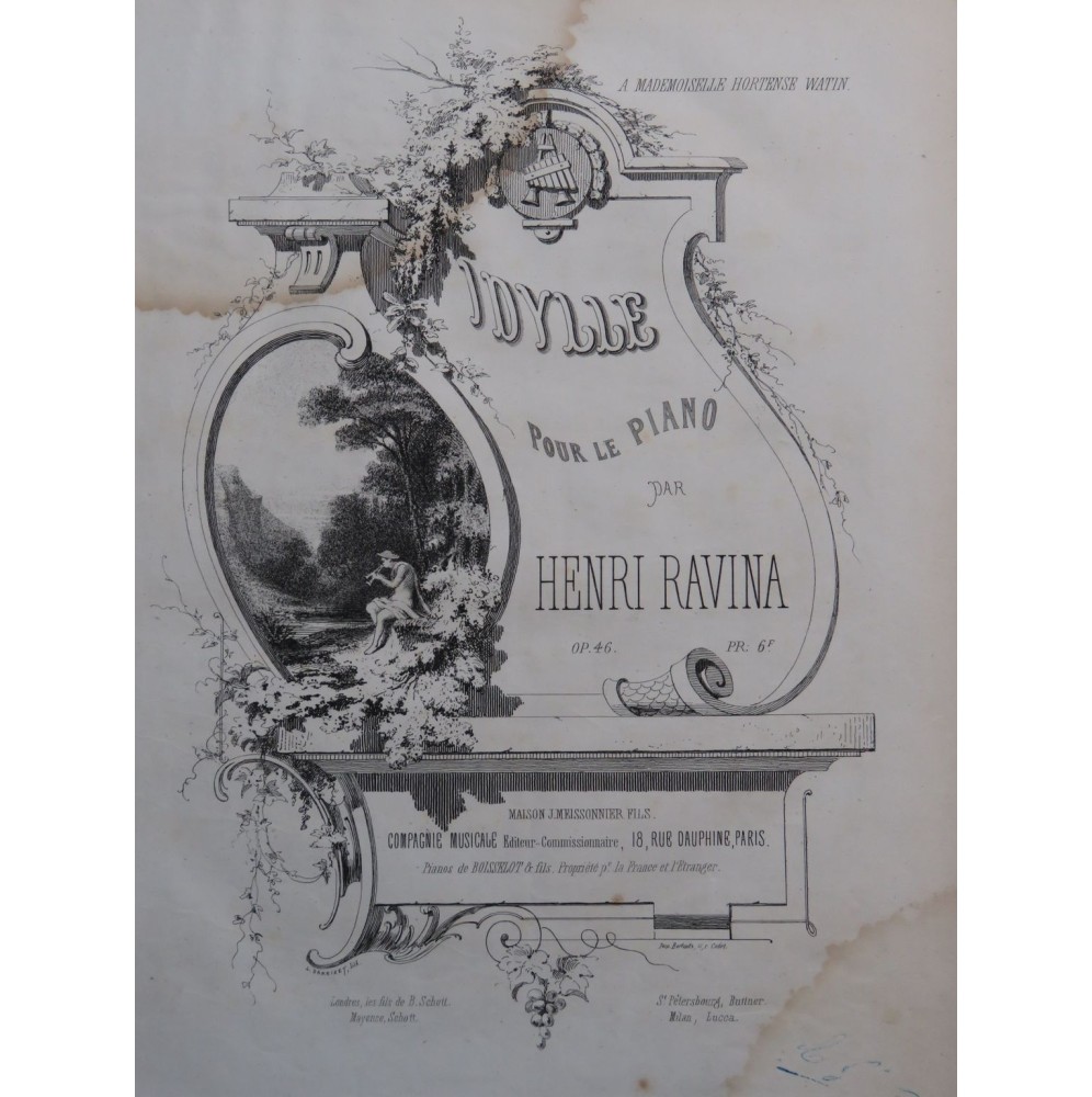RAVINA Henri Idylle op 46 Piano ca1860