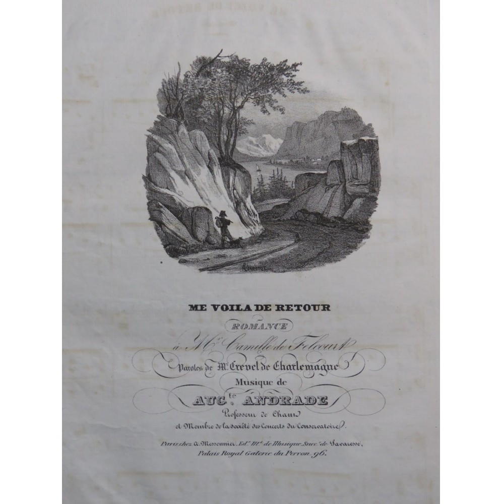 ANDRADE Auguste Me voila de retour Chant Piano ca1830