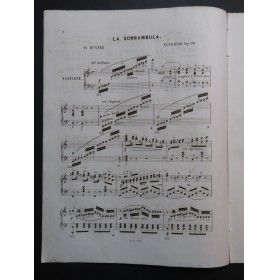 HÜNTEN François Fantaisie No 1 sur la Sonnambula op 141 Piano ca1846