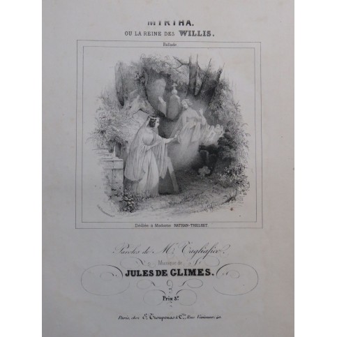 DE GLIMES Jules Myrtha Chant Piano ca1840