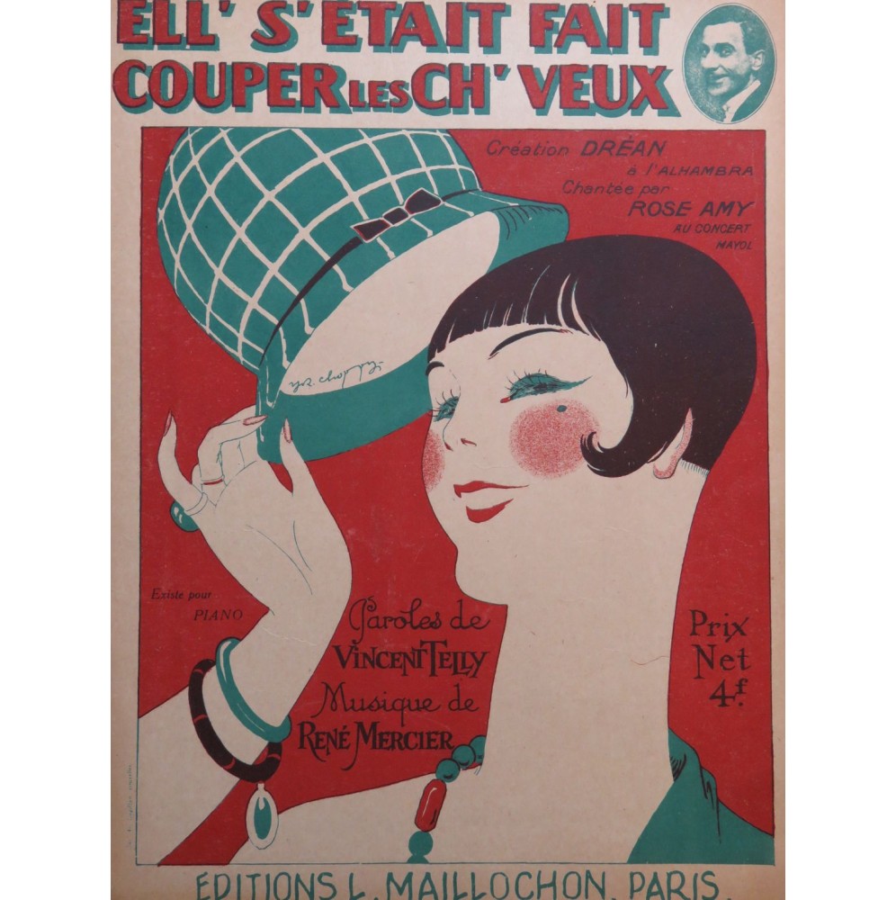MERCIER René Ell' s'était fait couper les cheveux Chant Piano 1924