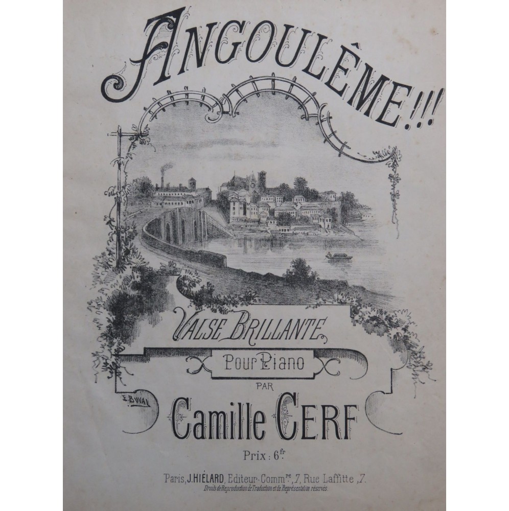 CERF Camille Angoulême !!! Piano 1885