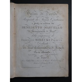 MARCELLO Benedetto Salmi di Davide Chant Piano ca1820