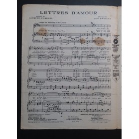 PADILLA José Lettres d'Amour Chant Piano 1925