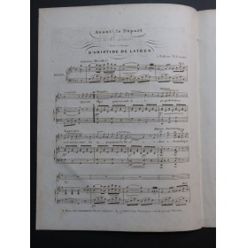 DE LATOUR Aristide Avant le Départ Chant Piano ca1840