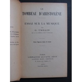 URBAIN Georges Le Tombeau d'Aristoxène Essai 1924