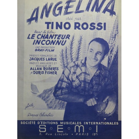 ROBERTS Allan et FISHER Doris Angelina Chant Piano 1946