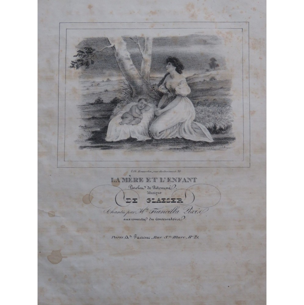 GLAESER Franz La Mère et l'Enfant Chant et Piano ca1830
