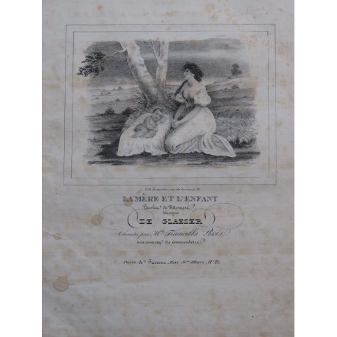 GLAESER Franz La Mère et l'Enfant Chant et Piano ca1830