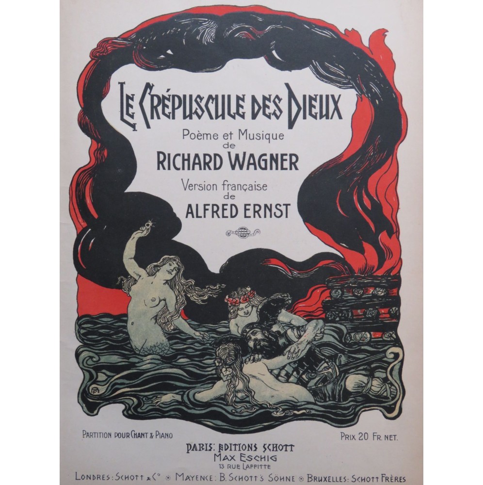 WAGNER Richard Le Crépuscule des Dieux Opéra Chant Piano 1908