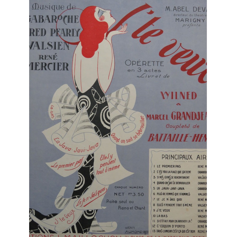 GABAROCHE Gaston PEARLY Fred La Java-Javi-Java Chant Piano 1923