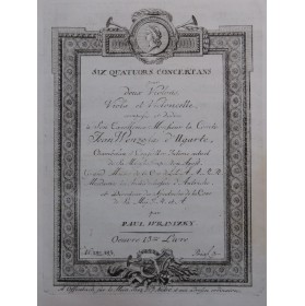 WRANITZKY Paul Six Quatuors...