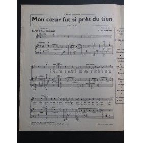 ACKERMANS Hippolyte Mon cœur fut si près du tien Chant Piano 1955