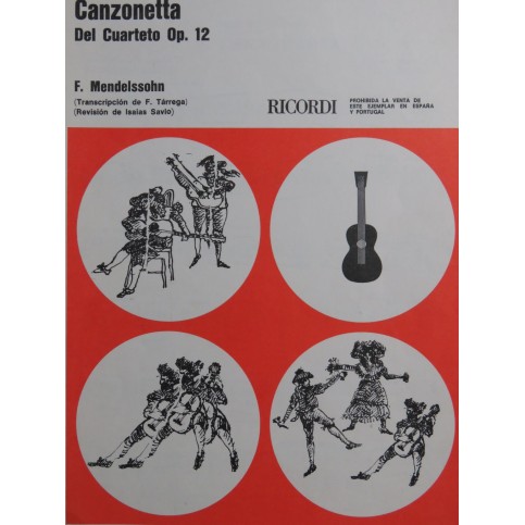 MENDELSSOHN Canzonetta del Cuarteto op 12 Guitare 1951