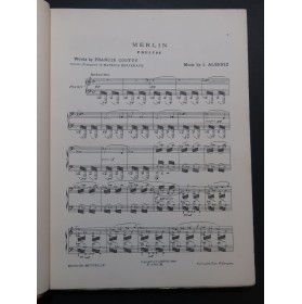 ALBENIZ Isaac Merlin Opéra Chant Piano 1906