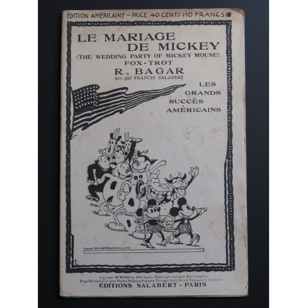 BAGAR Robert Le Mariage de Mickey Fox-Trot Orchestre 1931