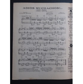 SANDERS Adios Muchachos ! Piano 1929