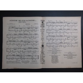 SANDERS Adios Muchachos ! Piano 1929