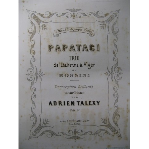 TALEXY Adrien Papataci Piano XIXe
